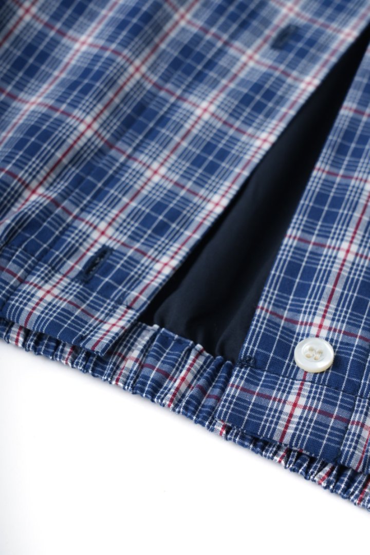 "25 Early Autumn niuniu Series" New noble style retro relaxed minimalist light checkered lapel shirt