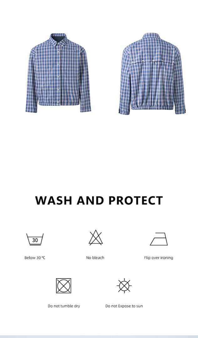 "25 Early Autumn niuniu Series" New noble style retro relaxed minimalist light checkered lapel shirt