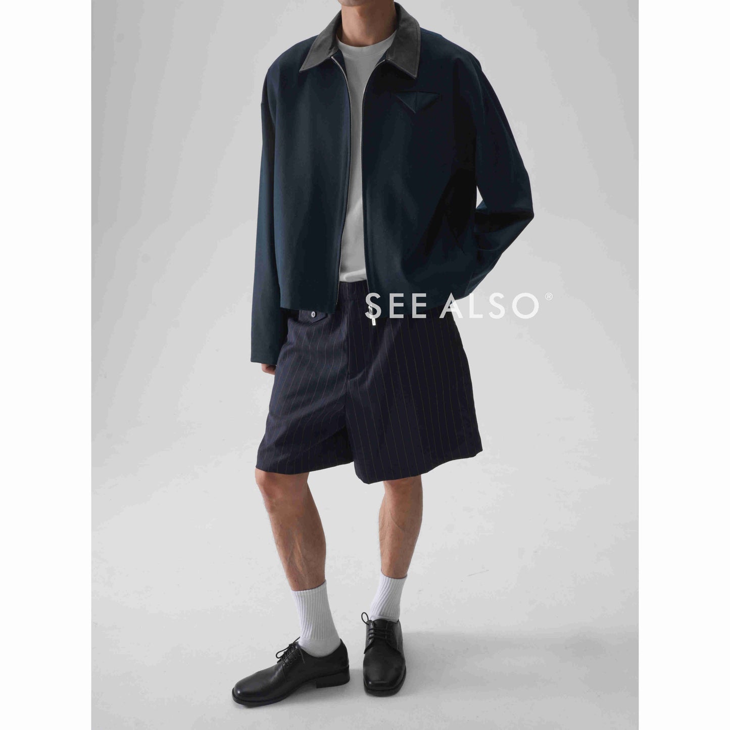 "Luxury fabric Limited Edition" Ultra-fine mercerized wool, old money new rich leather lapel jacket