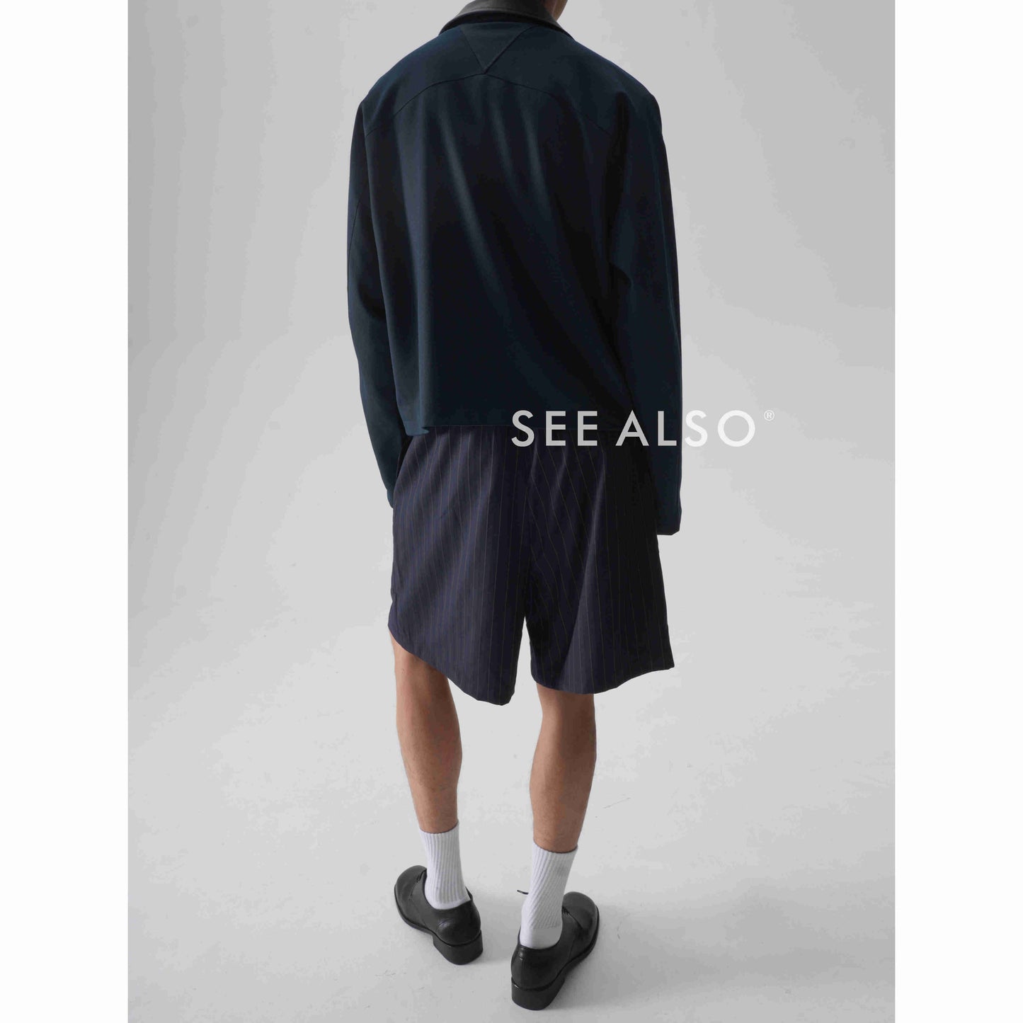 "Luxury fabric Limited Edition" Ultra-fine mercerized wool, old money new rich leather lapel jacket