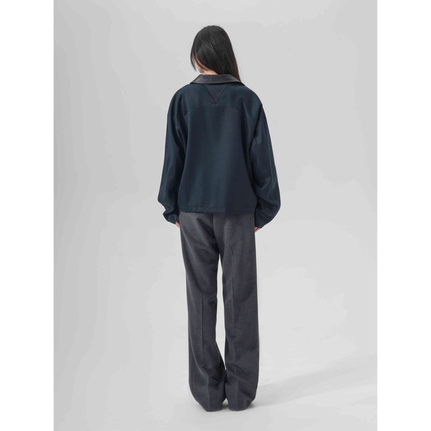 "Luxury fabric Limited Edition" Ultra-fine mercerized wool, old money new rich leather lapel jacket