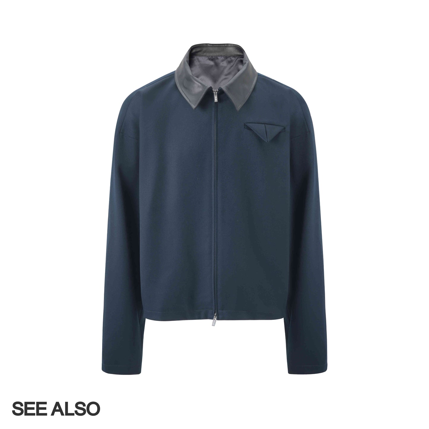 "Luxury fabric Limited Edition" Ultra-fine mercerized wool, old money new rich leather lapel jacket