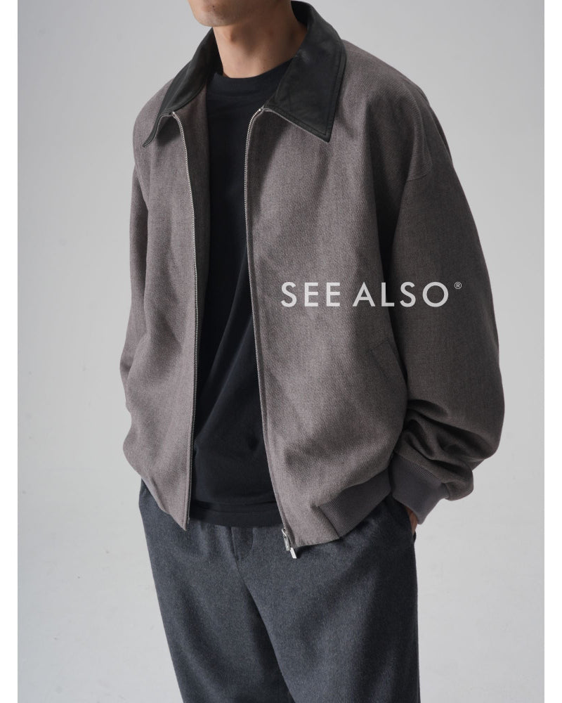 "Fashion Week Limited Edition" Ultra-fine mercerized wool, old money new rich loose leather lapel jacket