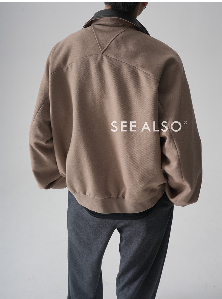 "Fashion Week Limited Edition" Ultra-fine mercerized wool, old money new rich loose leather lapel jacket