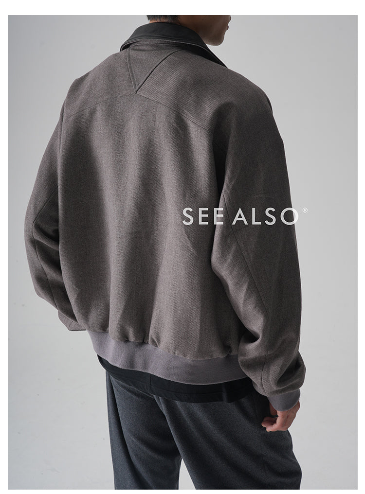 "Fashion Week Limited Edition" Ultra-fine mercerized wool, old money new rich loose leather lapel jacket