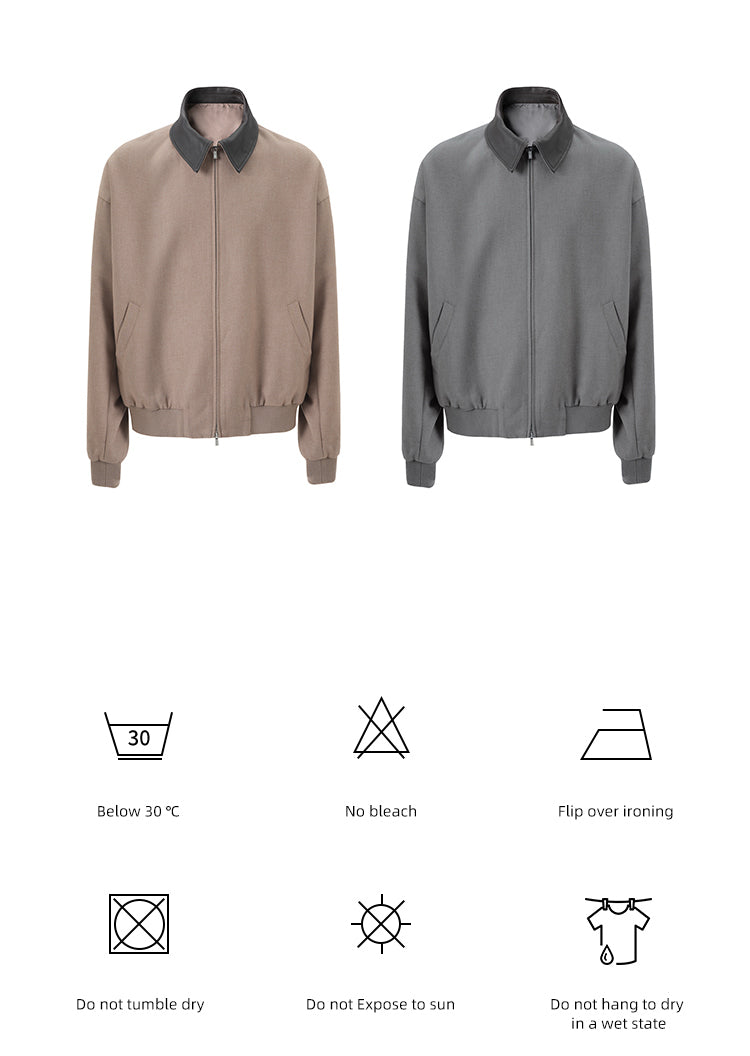 "Fashion Week Limited Edition" Ultra-fine mercerized wool, old money new rich loose leather lapel jacket