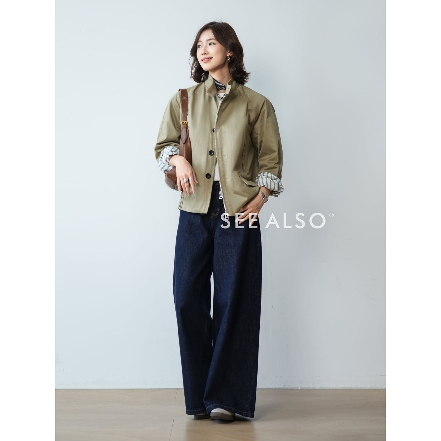 "G9 Harrington" combed mercerized cotton new luxury loose minimalist old money lapel jacket