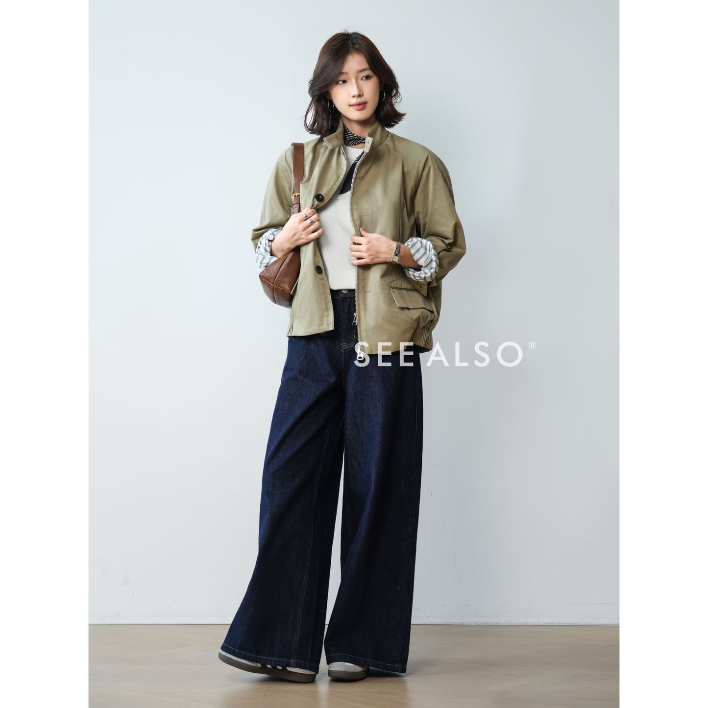 "G9 Harrington" combed mercerized cotton new luxury loose minimalist old money lapel jacket