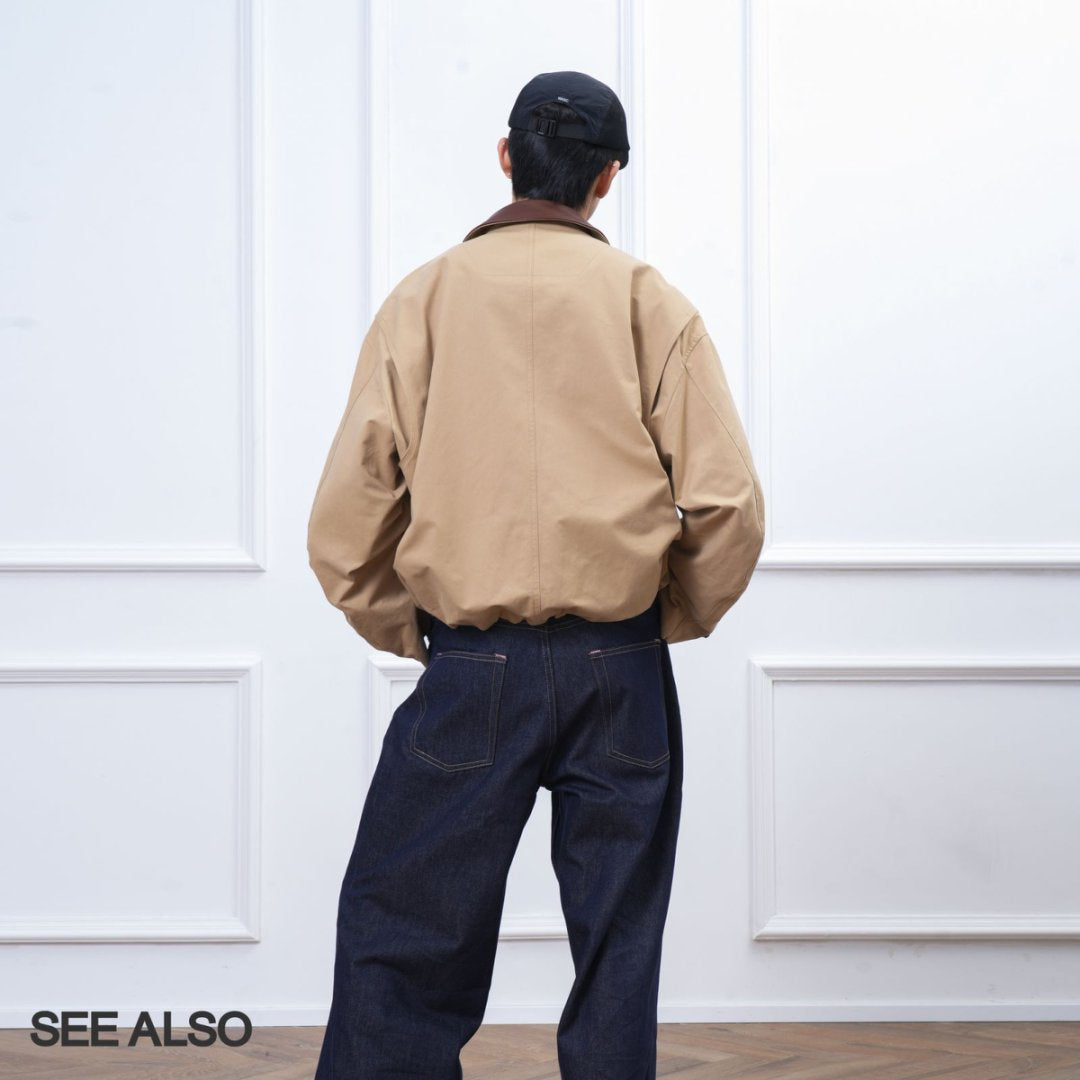 "Black Label Luxury" Spanish cowhide Barn-style short and wide old money genuine leather jacket