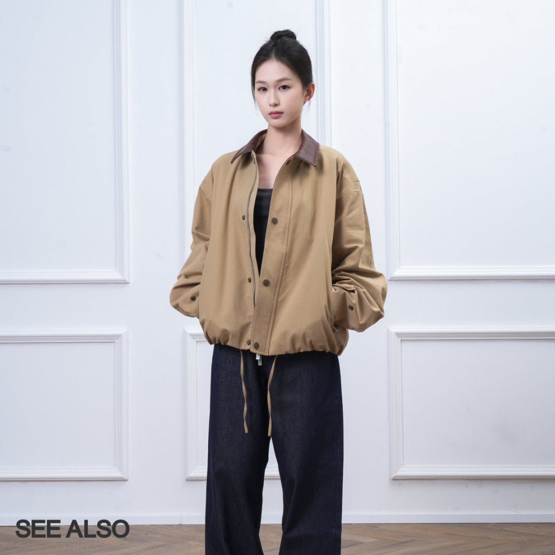 "Black Label Luxury" Spanish cowhide Barn-style short and wide old money genuine leather jacket