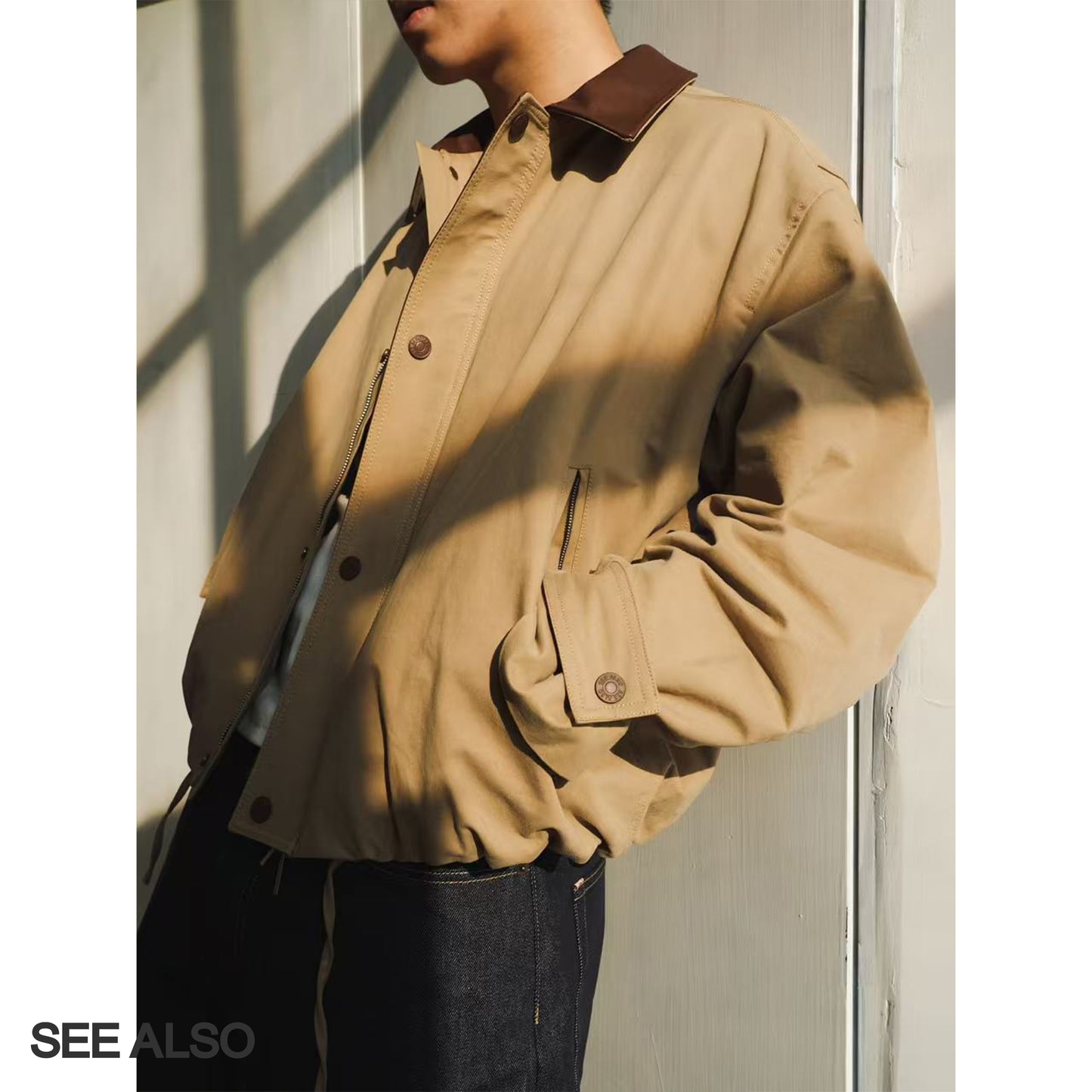 "Black Label Luxury" Spanish cowhide Barn-style short and wide old money genuine leather jacket