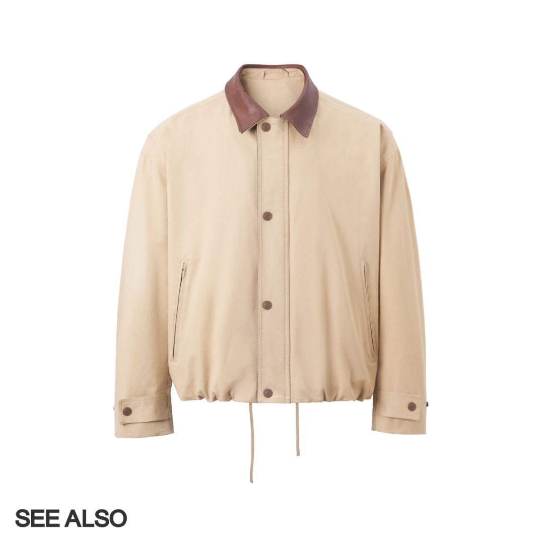 "Black Label Luxury" Spanish cowhide Barn-style short and wide old money genuine leather jacket