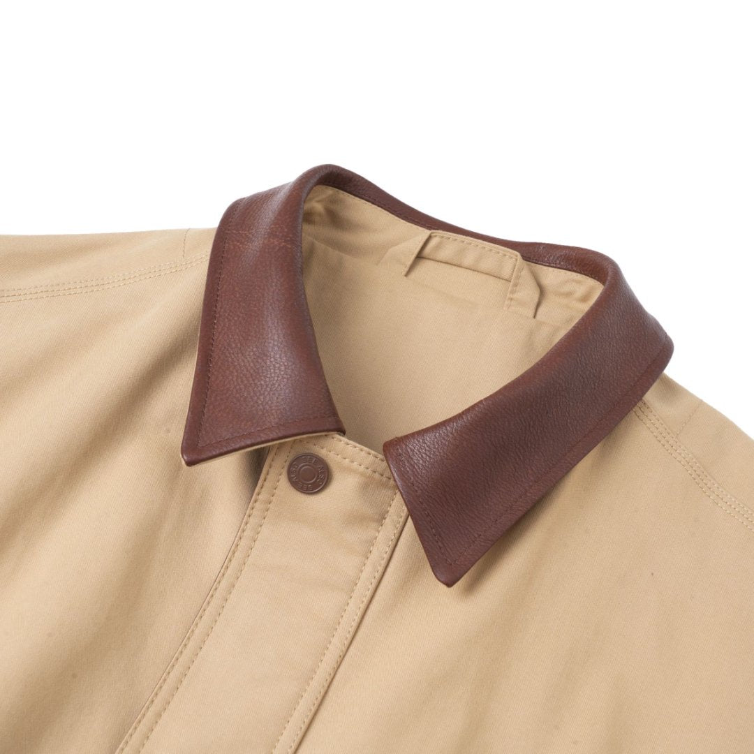 "Black Label Luxury" Spanish cowhide Barn-style short and wide old money genuine leather jacket