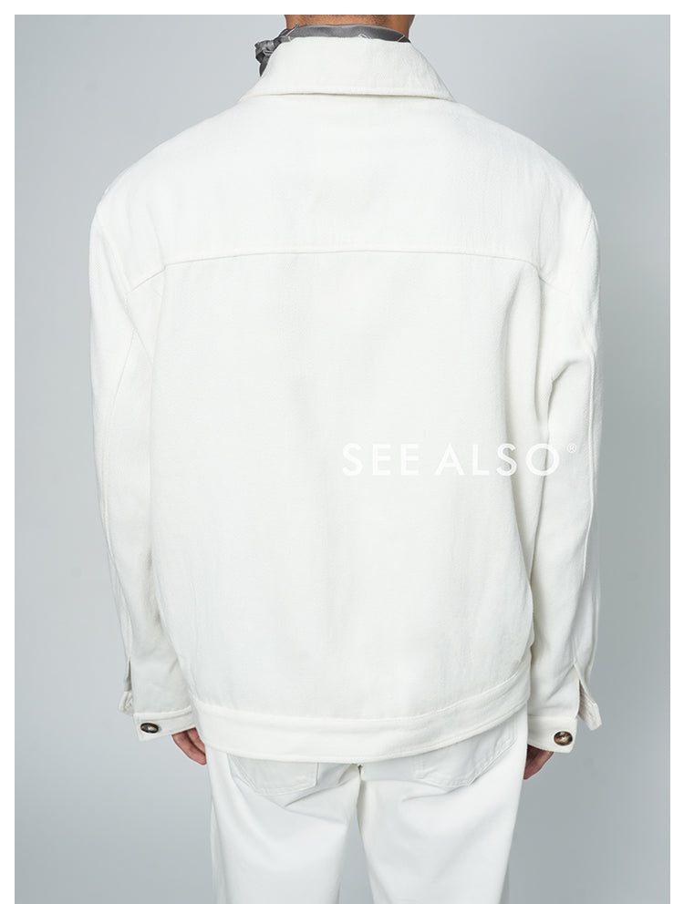 "Fashion Week Show Limited Edition" Linen old money new rich loose single-breasted workwear jacket