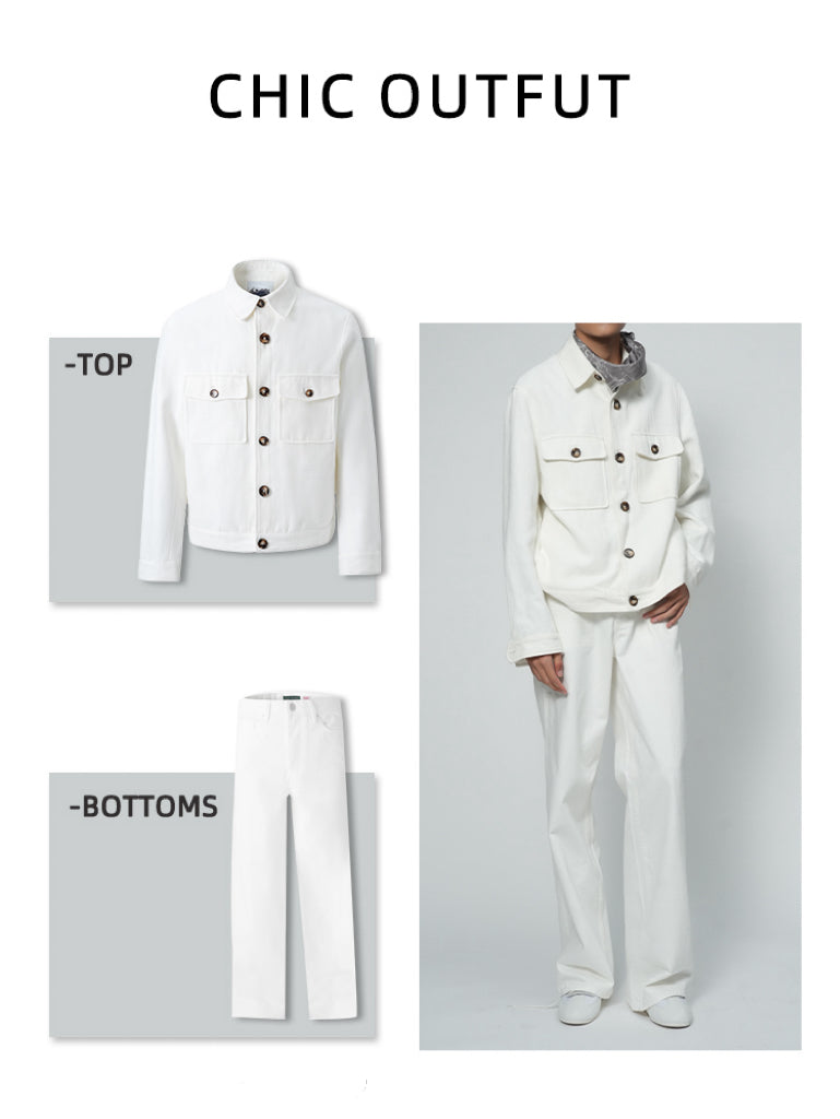 "Fashion Week Show Limited Edition" Linen old money new rich loose single-breasted workwear jacket