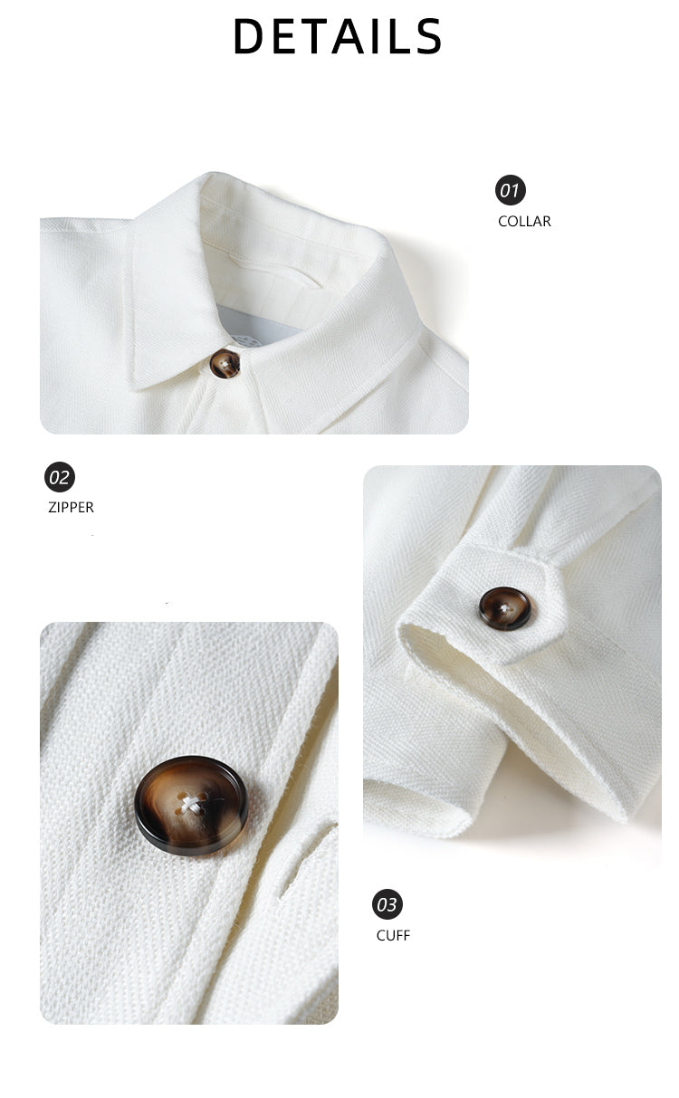 "Fashion Week Show Limited Edition" Linen old money new rich loose single-breasted workwear jacket