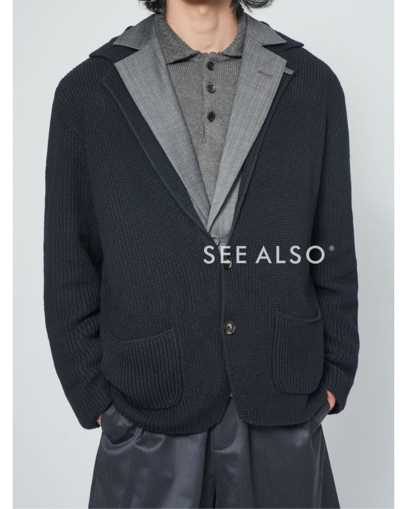 "Limited Edition for Fashion Week Shows" Green fruit collar wool single-breasted lapel cardigan Taoist robe sweater