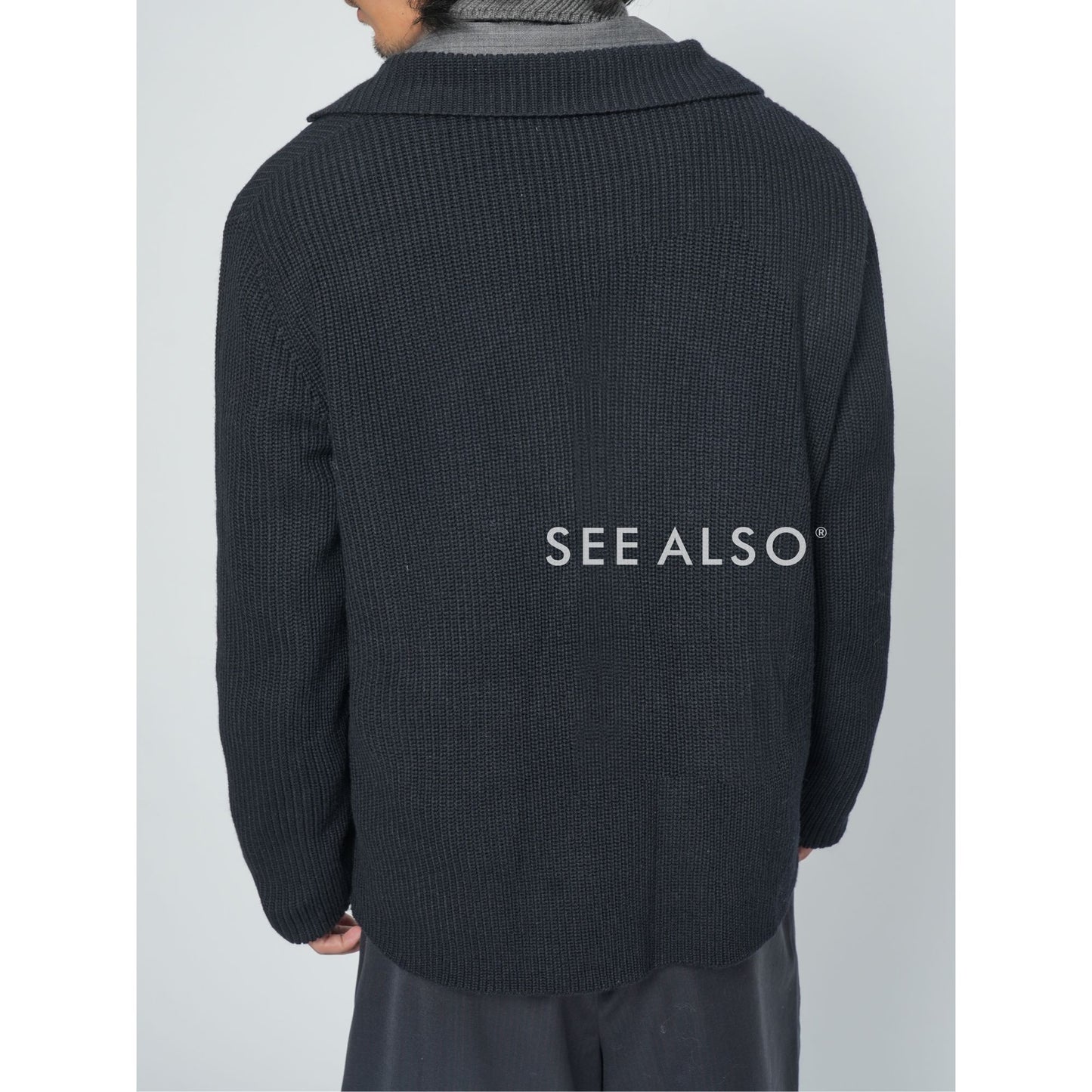 "Limited Edition for Fashion Week Shows" Green fruit collar wool single-breasted lapel cardigan Taoist robe sweater