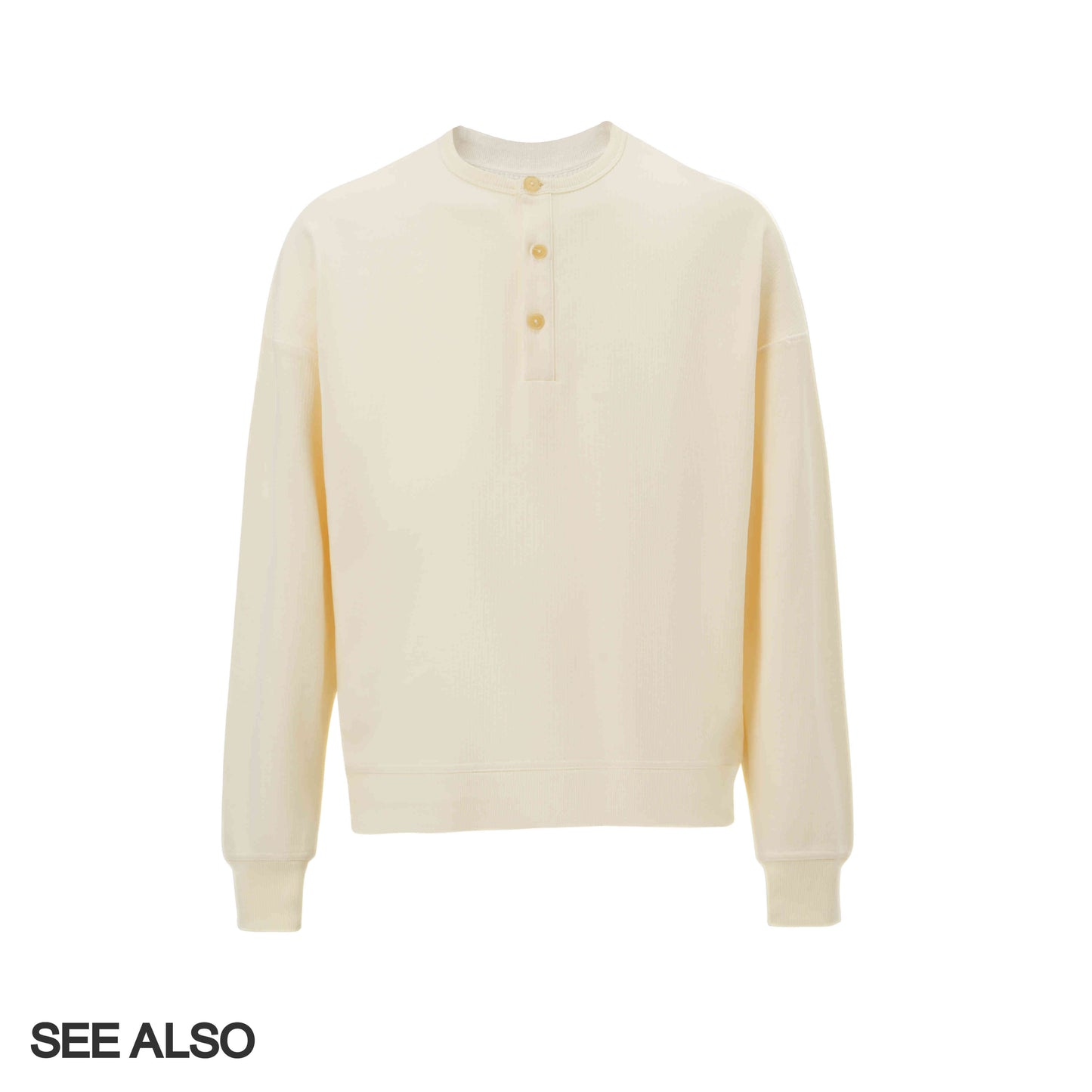 "Fashion Week Runway" Ultra-fine-spun combed cotton old-style long-sleeved Henry base T-shirt