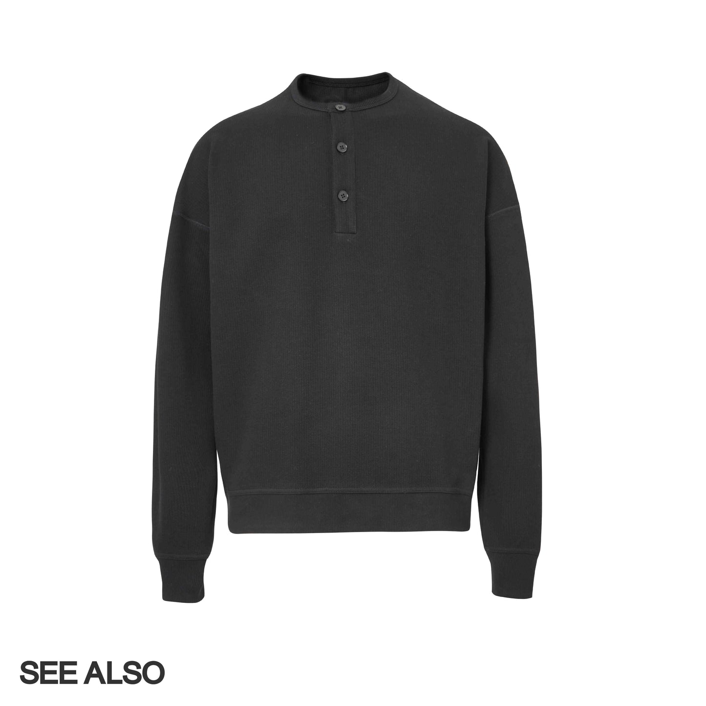 "Fashion Week Runway" Ultra-fine-spun combed cotton old-style long-sleeved Henry base T-shirt