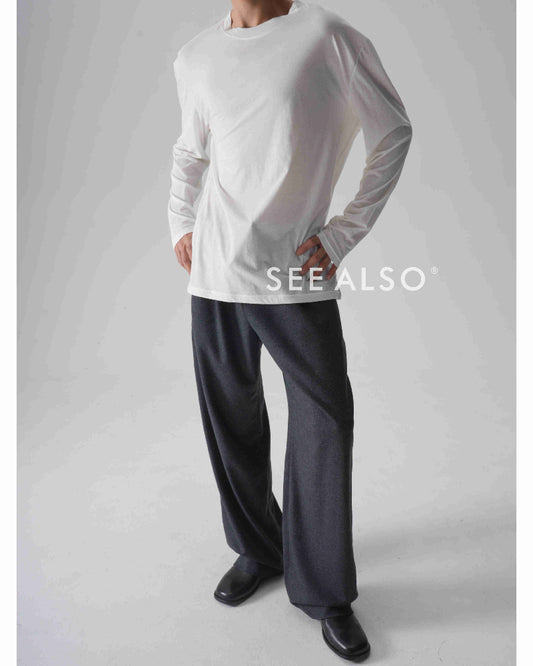 "Ultra-thin 0.01" Second-generation 95g ultra-fine spun long-staple cotton shrimp thread Basic long-sleeved mask T-shirt