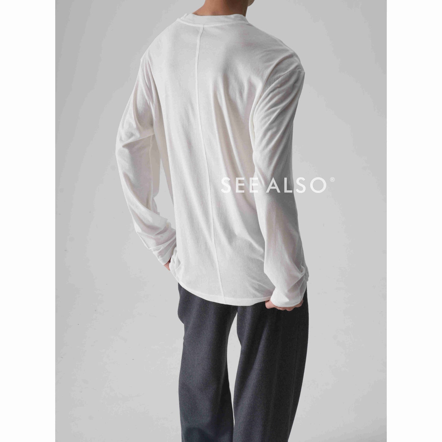 "Ultra-thin 0.01" Second-generation 95g ultra-fine spun long-staple cotton shrimp thread Basic long-sleeved mask T-shirt