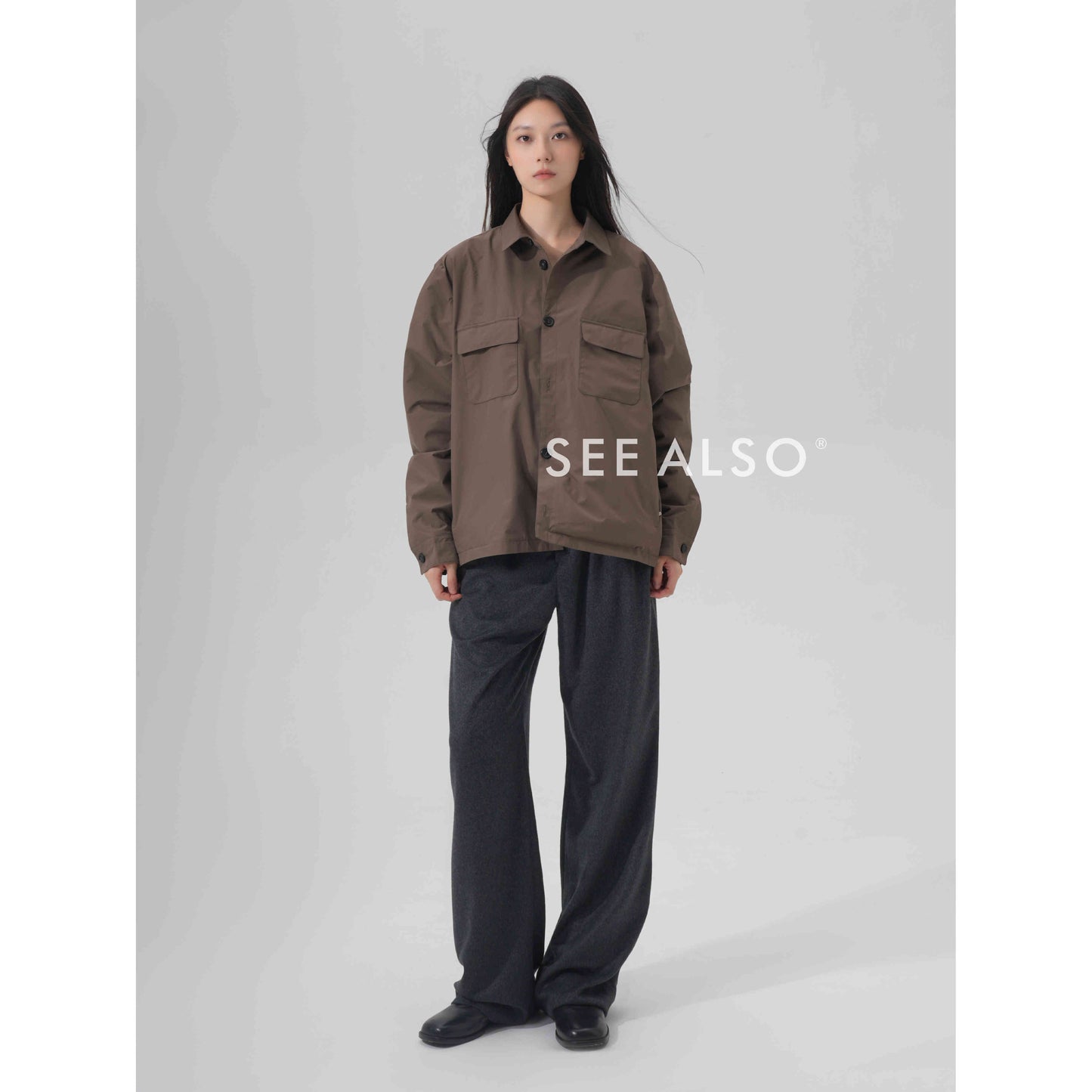 "Fashion Week Limited Edition" Double-pocket old money new rich style minimalist loose lapel work jacket