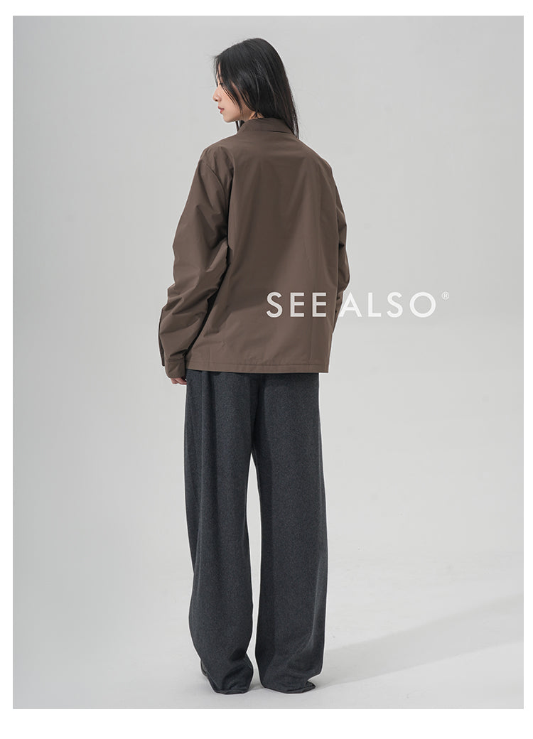 "Fashion Week Limited Edition" Double-pocket old money new rich style minimalist loose lapel work jacket