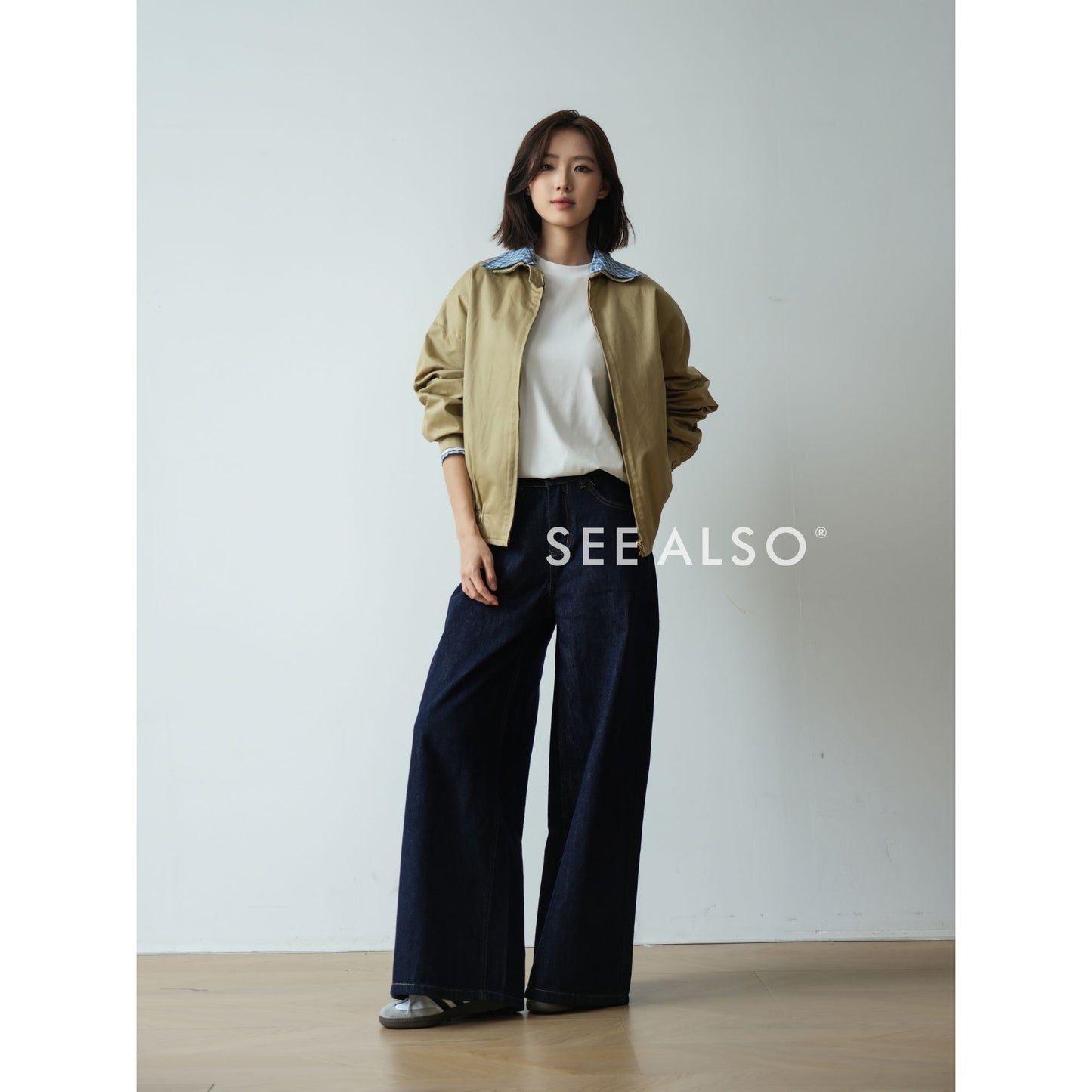 "Haute Couture miu Series" Harrington's new aristocratic lapel check shirt jacket