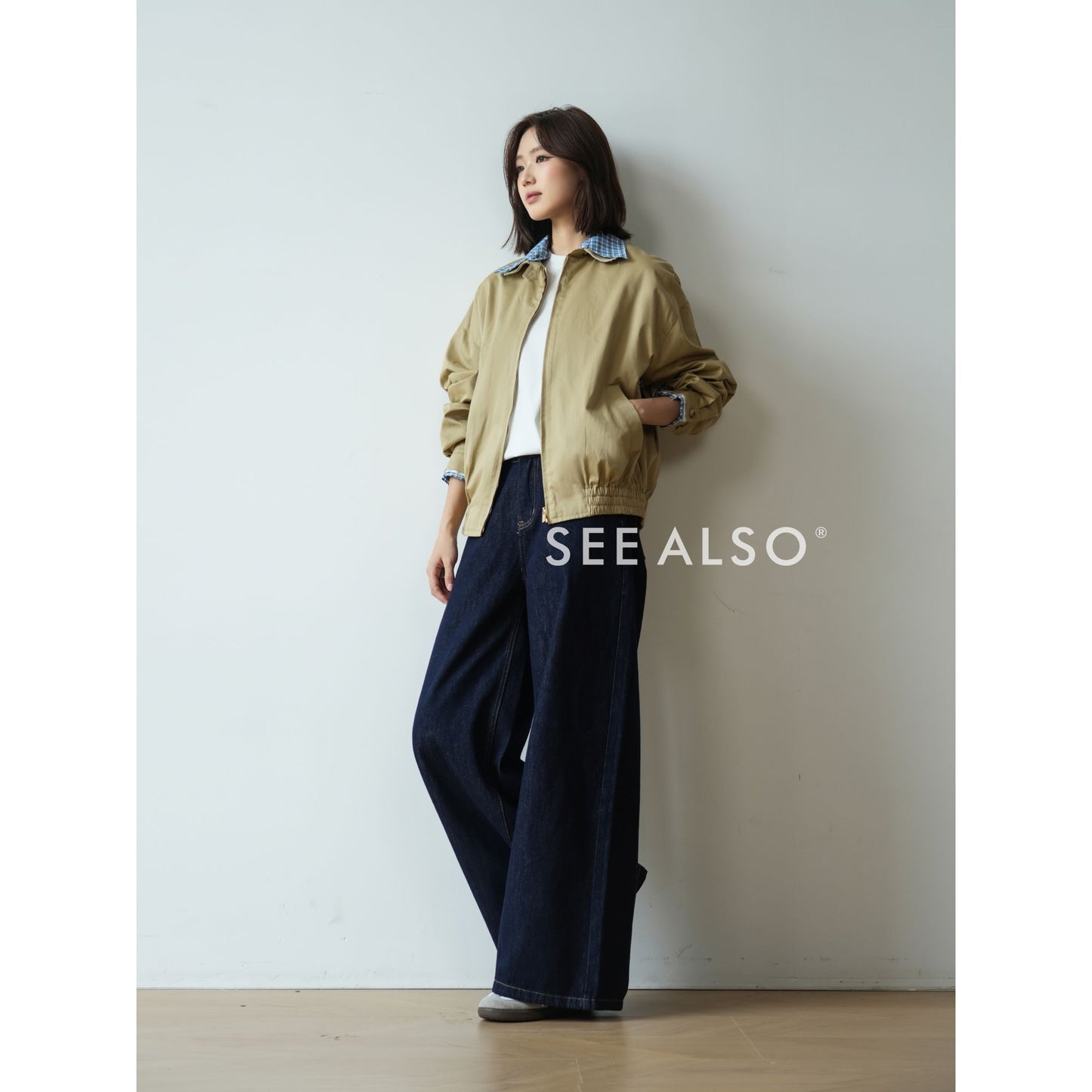 "Haute Couture miu Series" Harrington's new aristocratic lapel check shirt jacket