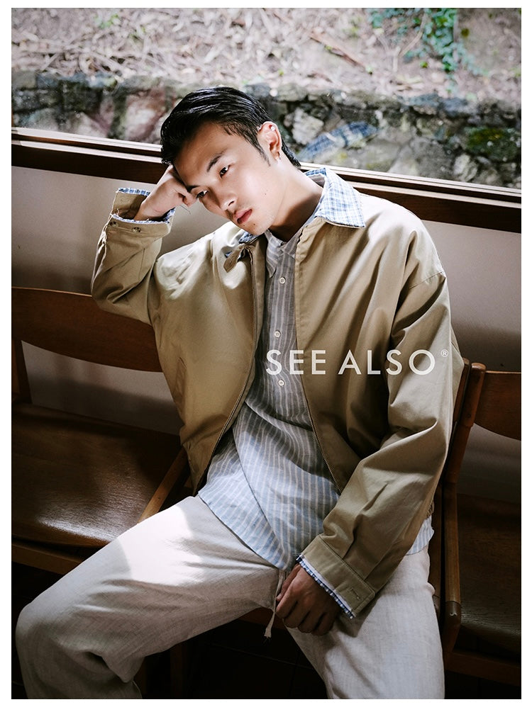 "Haute Couture miu Series" Harrington's new aristocratic lapel check shirt jacket