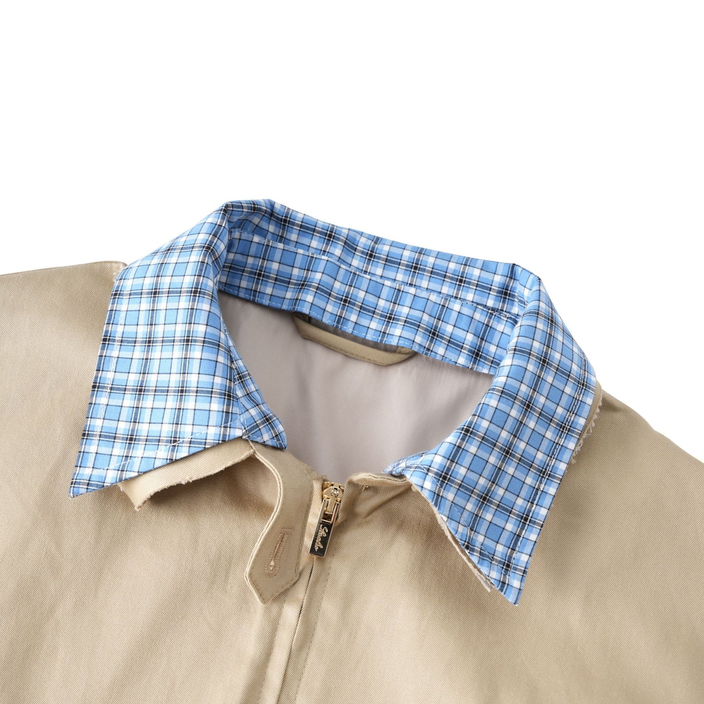"Haute Couture miu Series" Harrington's new aristocratic lapel check shirt jacket