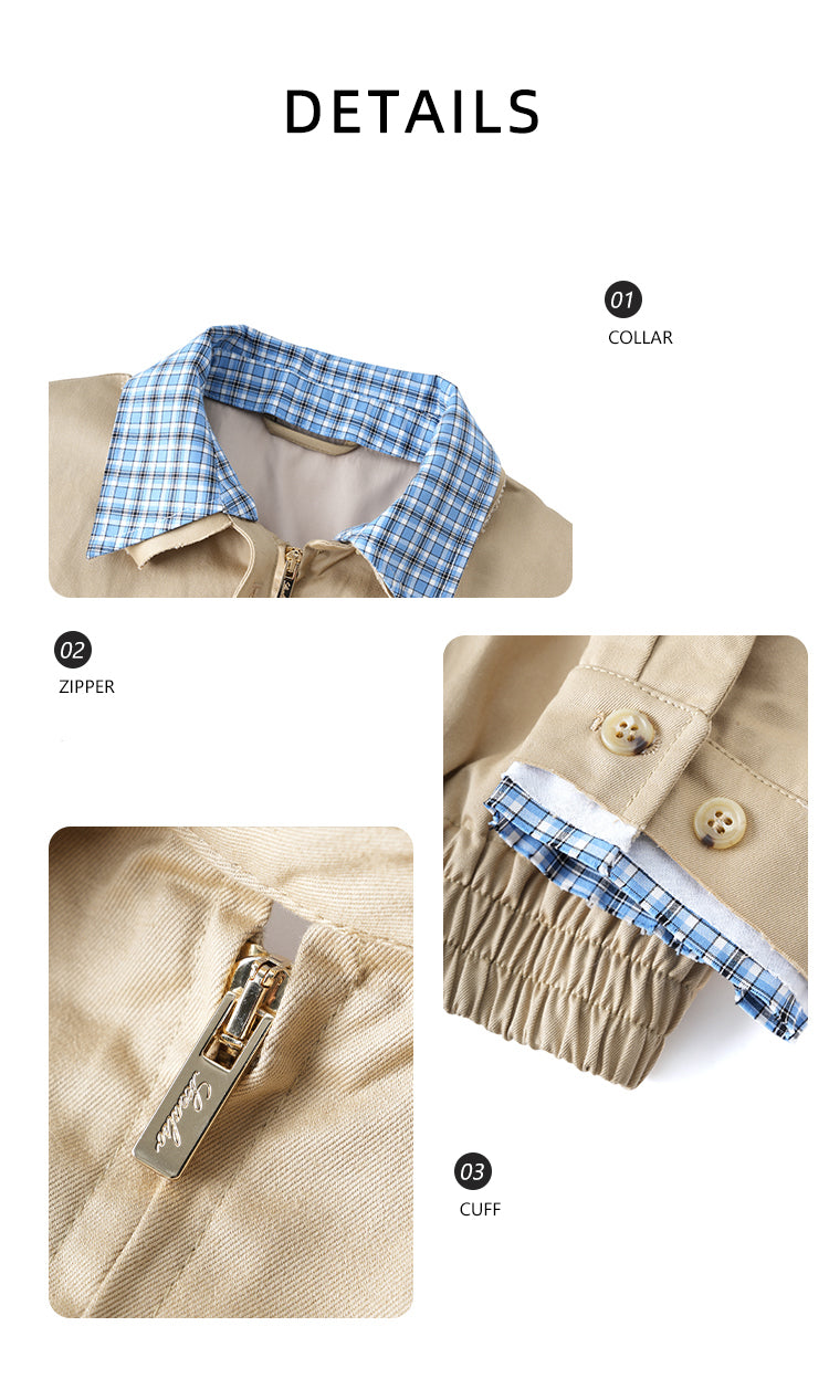 "Haute Couture miu Series" Harrington's new aristocratic lapel check shirt jacket